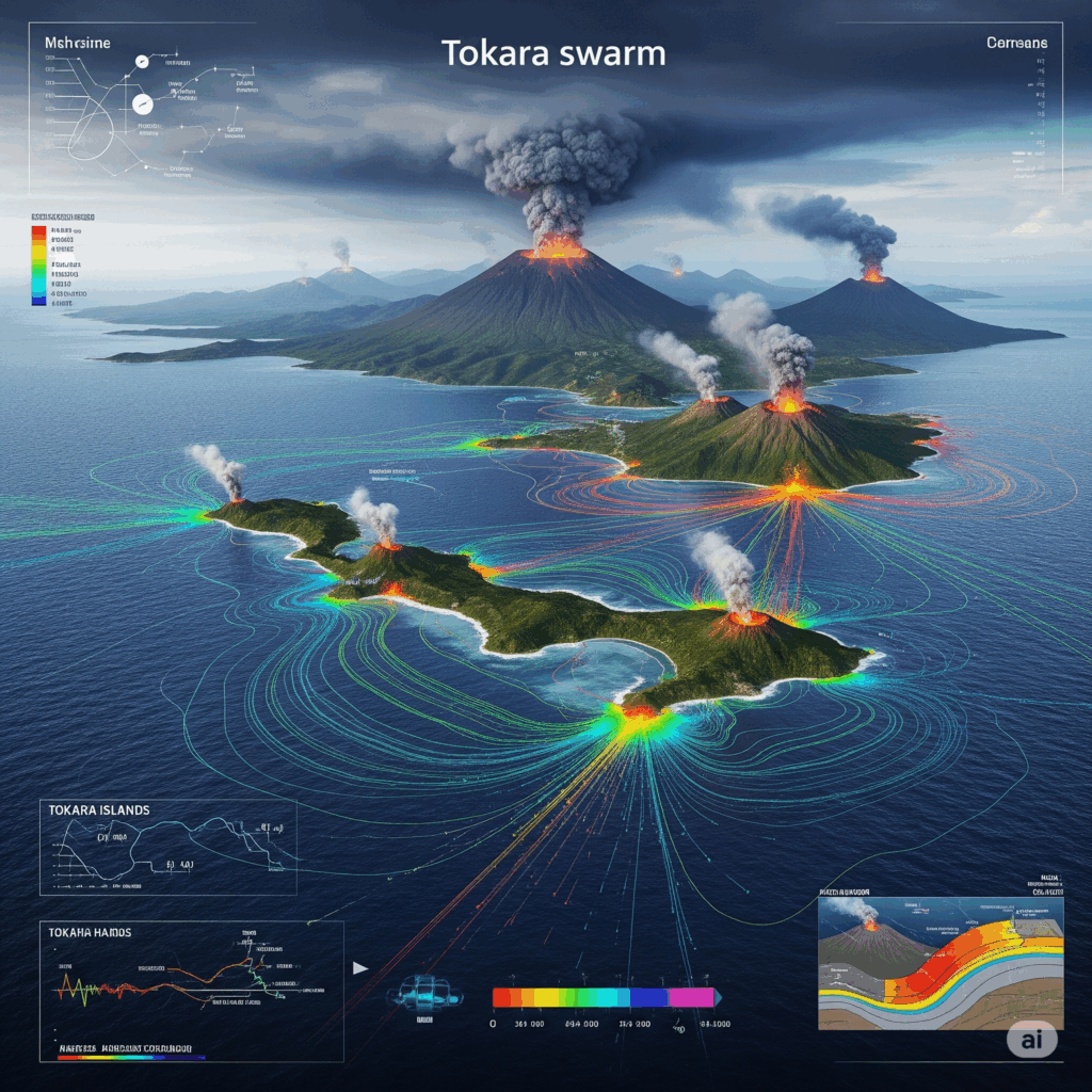 トカラ列島と火山のイメージ