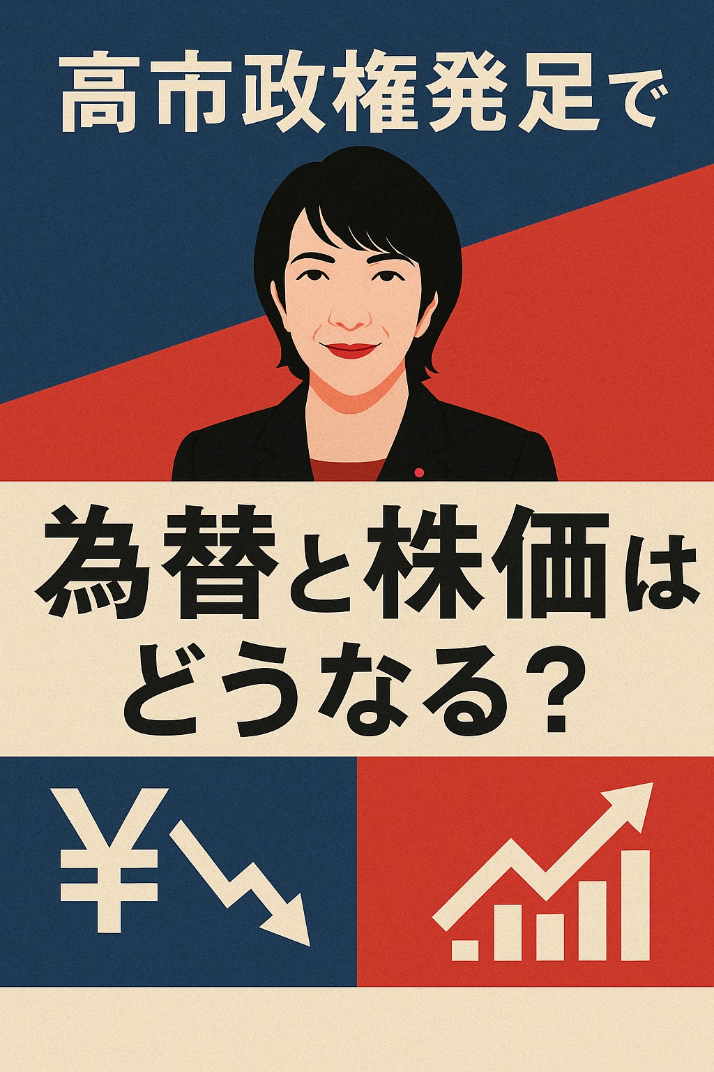 高市政権発足を象徴する日本の国会議事堂と上昇する円・株価チャート。経済回復と政策転換をイメージしたアイキャッチ画像