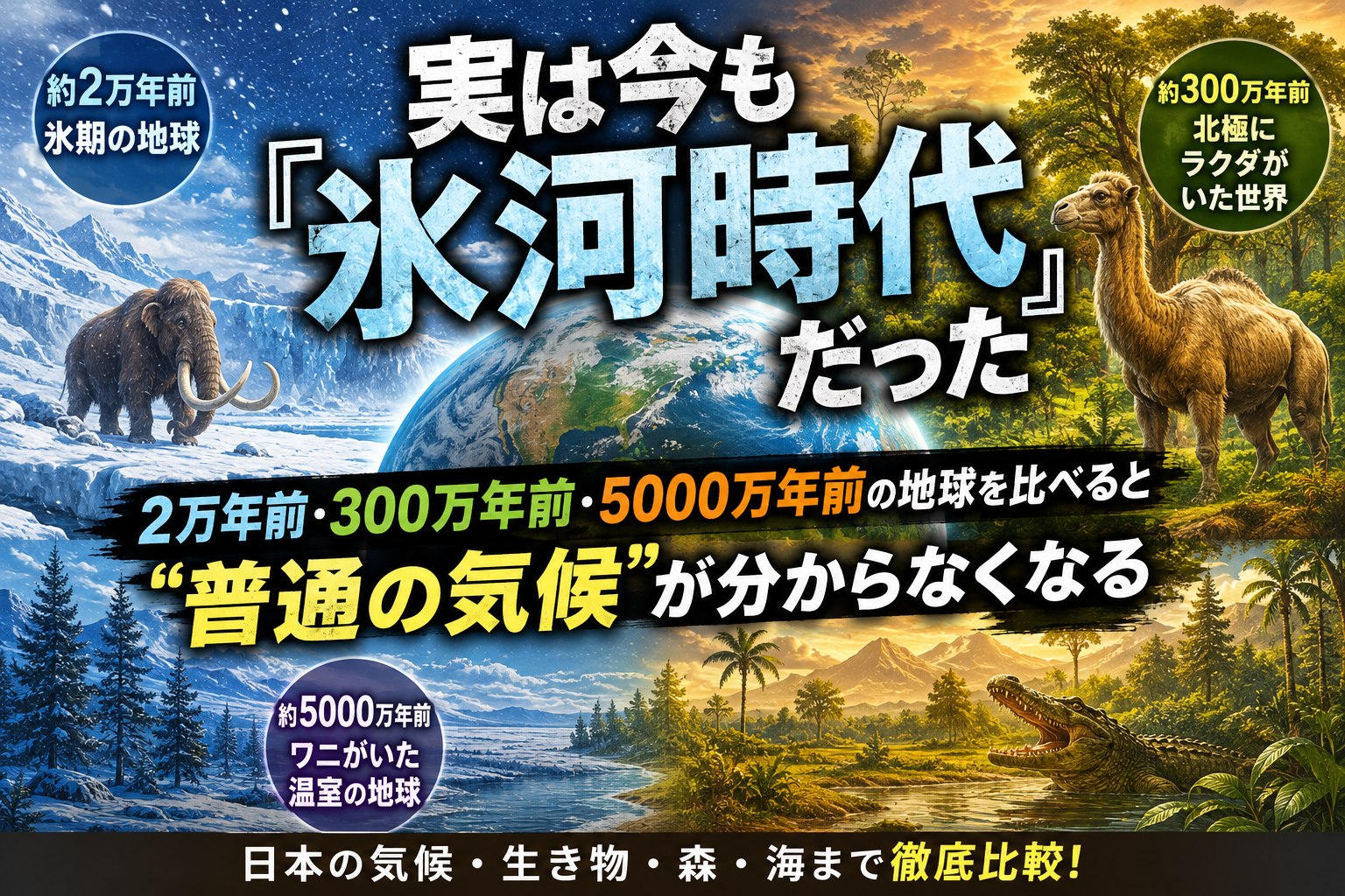 氷河時代と灼熱地球の比較