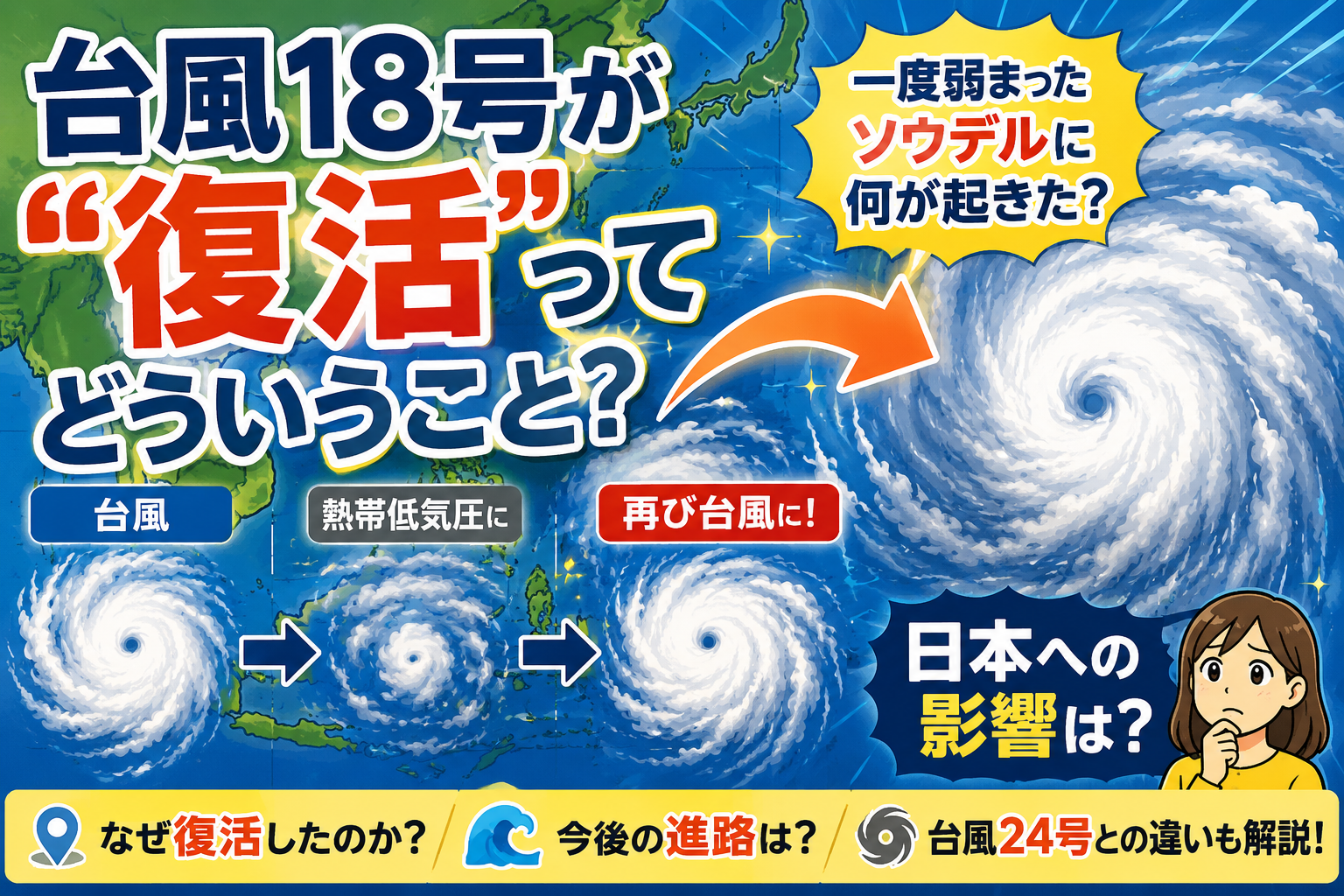 台風18号復活の謎と日本への影響