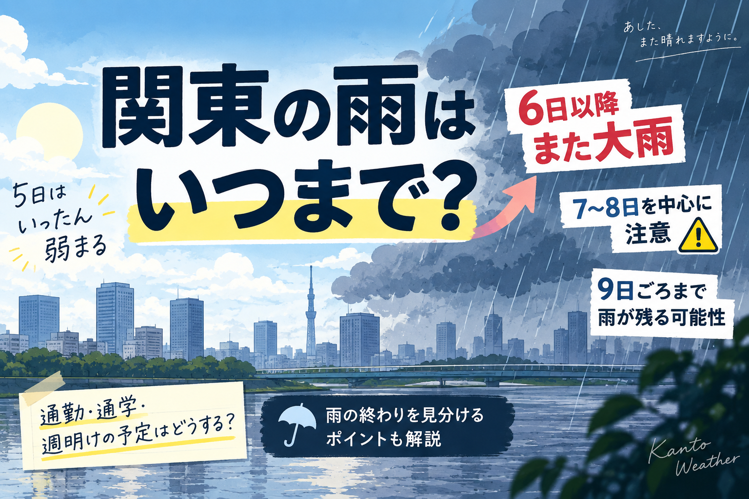 関東の雨はいつまで？