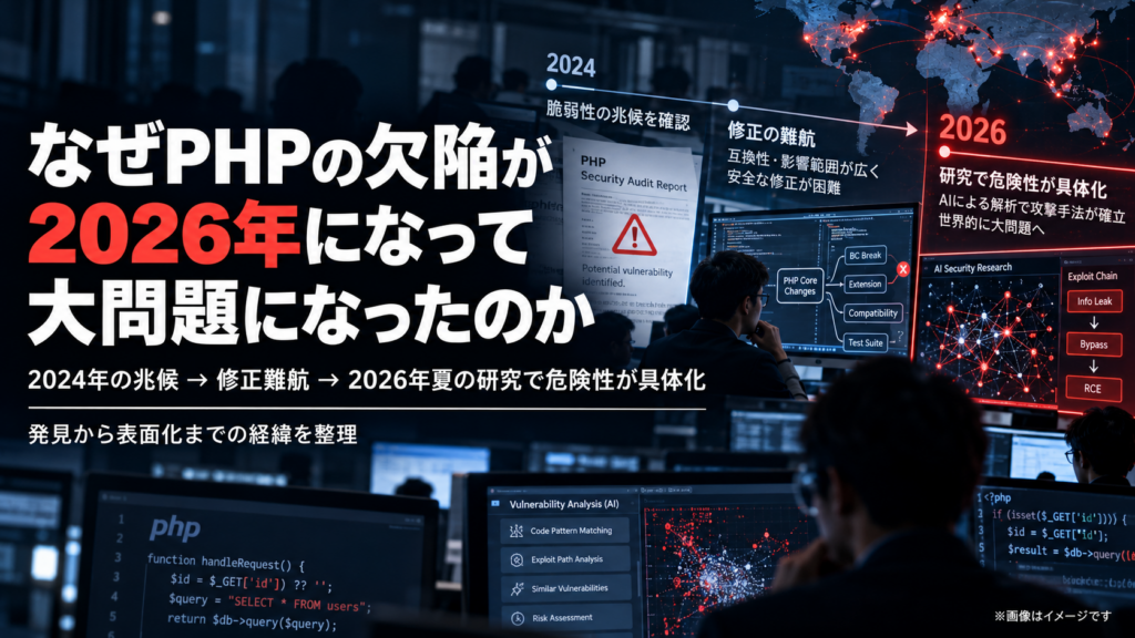 PHP脆弱性、2026年の危機