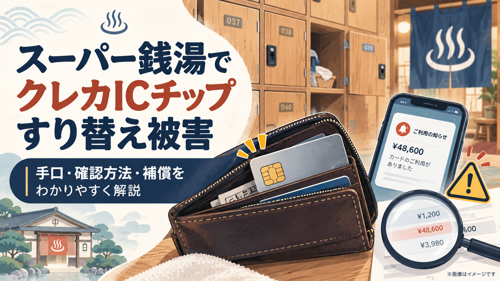 スーパー銭湯のカード被害対策